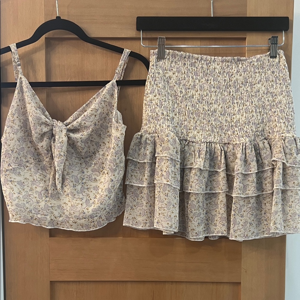Floral Ruffle Skirt